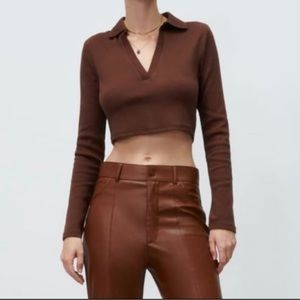 Zara | Brown Crop Top